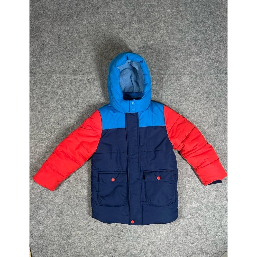 Mini Boden Puff Jacket Boys 7-8yo Red Blue